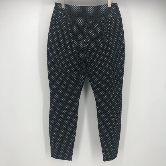 CAbi #5175 Polka Dot Black Trousers Womens 6 Flat Front Skinny Leg Mid Rise - Picture 6 of 13